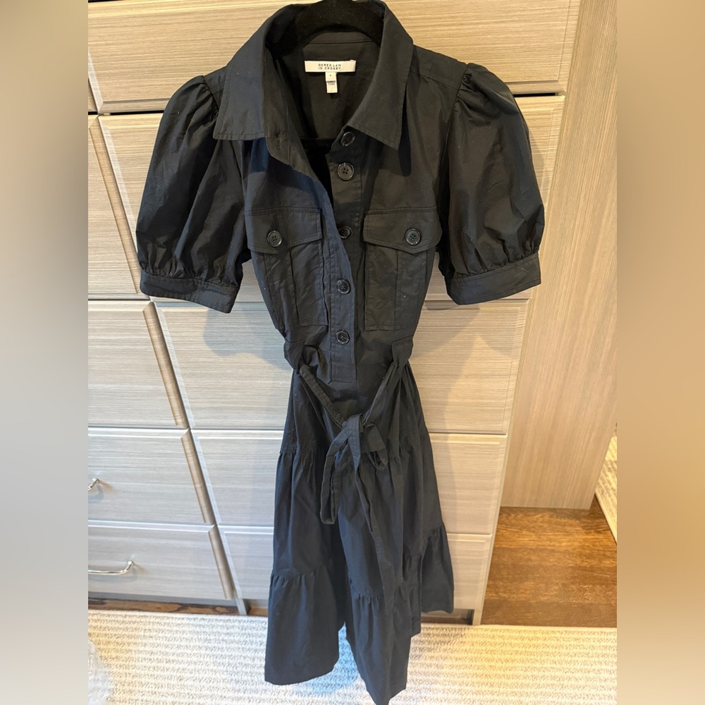 Derek Lam Crosby Black Puff Sleeve Dress